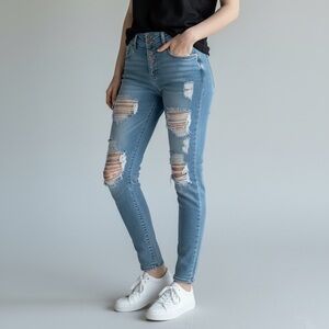 KanCan  signature High Rise Ankle Skinny destroyed jeans size 29